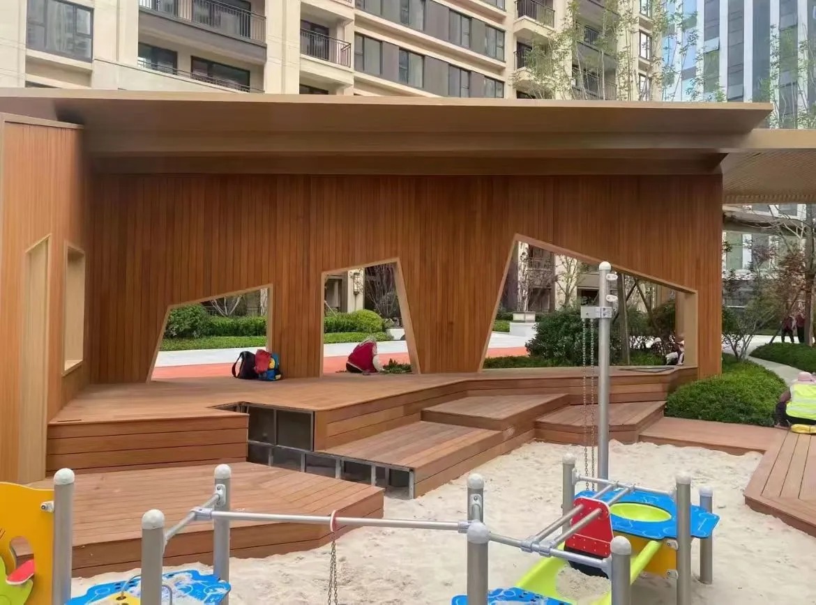 WPC wall panel installation process showing tools, joist system, and panel layout