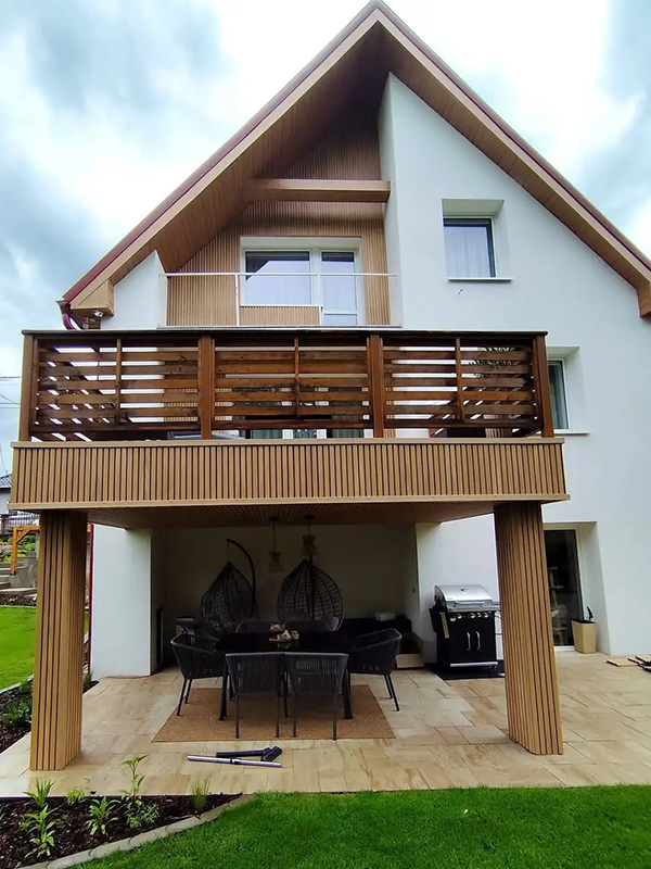 Aplikasi Panel Dinding Luar NECOWOOD